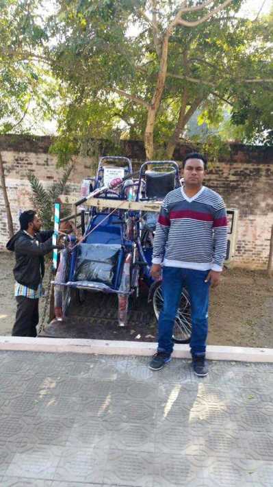 Distributed wheels chairs to Poor people