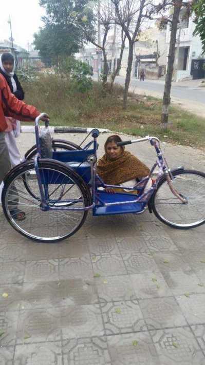 Distributed wheels chairs to Poor people